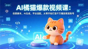 （17091期）AI橘猫爆款视频课：创意脚本，AI生成，平台适配，从零开始打造千万播放萌宠账号-网创资源