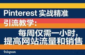 Pinterest实战精准引流教学：每周仅需一小时，提高网站流量和销售-网创资源