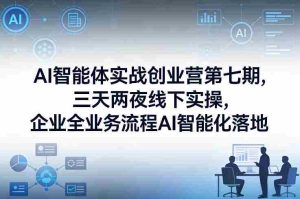 AI智能体实战创业营第七期，三天两夜线下实操，企业全业务流程AI智能化落地（26年1月20-22号）-网创资源