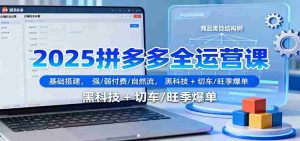 2025拼多多全运营课：基础搭建，强/弱付费/自然流，黑科技 + 切车/旺季爆单-网创资源