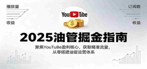 2025油管掘金指南：聚焦YouTuBe盈利核心，获取精准流量，从零搭建油管运营体系-网创资源