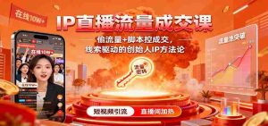 IP直播流量成交课：偷流量+脚本控成交，线索驱动的创始人IP方法论-网创资源
