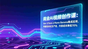 （17070期）商业AI视频创作课：Veo 3/Sora 2/Nano Banana集成应用，构建自动化生产线，内容成本降低70%-网创资源