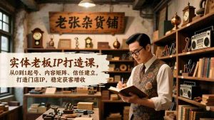 （17064期）实体老板IP打造课，从0到1起号、内容矩阵、信任建立，打造门店IP，稳定获客增收-网创资源