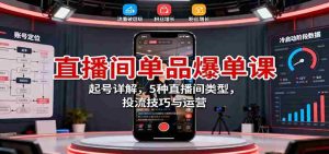 直播间单品爆单课：起号详解，5种直播间类型，投流技巧与运营-网创资源