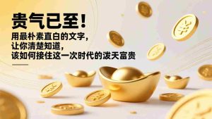 （17049期）付费文章：贵气已至！用最朴素直白的文字，让你清楚知道，该如何接住这一次时代的泼天富贵-网创资源
