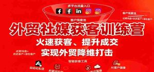 外贸社媒获客训练营，火速获客、提升成交，实现外贸降维打击-网创资源