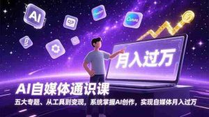 （17035期）AI自媒体通识课，五大专题、从工具到变现，系统掌握AI创作，实现自媒体月入过万-网创资源