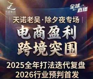 天诺老吴2026除夕夜专场电商小春晚盈利跨境突围，覆盖全域流量、电商运营、企业降本、IP私域、本地生意全赛道-网创资源
