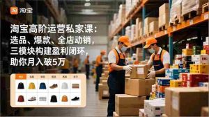 （16934期）淘宝高阶运营私家课：选品、爆款、全店动销，三模块构建盈利闭环，助你月入破5万（更新12月）-网创资源