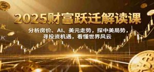 2025财富跃迁解读：析房价、AI、美元走势，探中美局势，寻投资机遇，看懂世界风云-网创资源