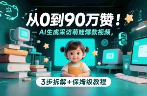 从0到90万赞：AI生成采访萌娃爆款视频，3步拆解+保姆级教程-网创资源