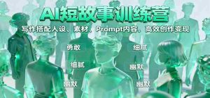 AI短故事训练营：写作搭配人设、素材、Prompt内容，高效创作变现-网创资源