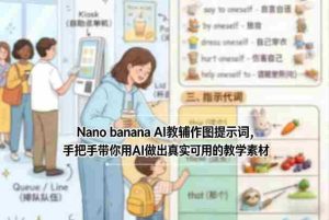 Nano banana AI教辅作图提示词，手把手带你用AI做出真实可用的教学素材-网创资源