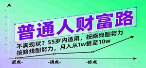普通人财富路：不满现状？按路线图努力，月入从1w提至10w，55岁内适用-网创资源
