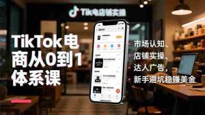 （16818期）TikTok电商从0到1体系课，市场认知、店铺实操、达人广告，新手避坑稳赚美金-网创资源