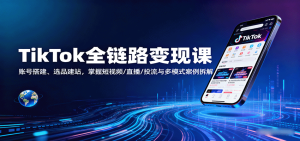 TikTok全链路变现课：账号搭建、选品建站，掌握短视频/直播/投流与多模式案例拆解-网创资源