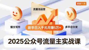 （16717期）2025公众号流量主实战课，爆文写作、流量池运营、多平台分发，新手日入千元月赚5万+更新11月-网创资源