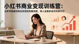 （16698期）小红书商业变现训练营：从账号搭建到商业变现的完整流程，单人运营多店月利润10万-网创资源
