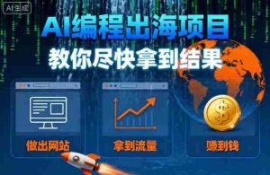 AI编程出海项目，教你尽快拿到结果-做出网站、拿到流量、賺到钱-网创资源