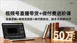 （16684期）视频号直播带货+微付费进阶课：流量逻辑+微信豆投放+微付费优化，新手月销破50万-网创资源