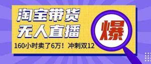 （16665）年前风口！淘宝带货，无人直播160小时卖了6万！-网创资源