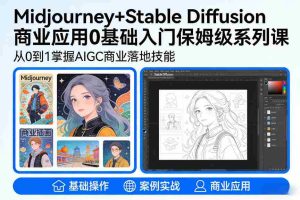 AIGC商业应用Midjourney+Stable Diffusion教程，0基础入门保姆级系列课-网创资源