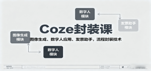 Coze封装课，图像生成、数字人应用、发票助手，流程封装技术-网创资源