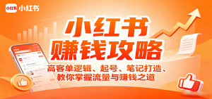 小红书赚钱攻略：高客单逻辑、起号、笔记打造、教你掌握流量与赚钱之道-网创资源