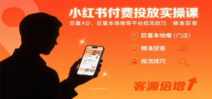 小红书付费投放实操课：巨量AD、巨量本地推等平台投流技巧精准获客-网创资源