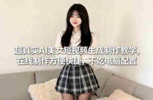 超真实AI美女短视频生成制作教学，在线制作方便快捷，不吃电脑配置，快速起号涨粉-网创资源