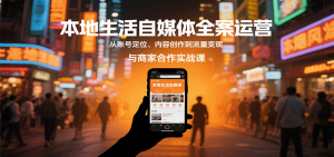 本地生活自媒体全案运营，从账号定位、内容创作到流量变现与商家合作实战课-网创资源