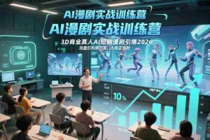 AI漫剧实战训练营，3D商业真人AI短剧漫剧引爆2026，流量红利期已至，入场正当时-网创资源