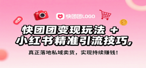 快团团变现玩法+小红书精准引流技巧，真正落地私域卖货，一年从0做到月入3万+-网创资源