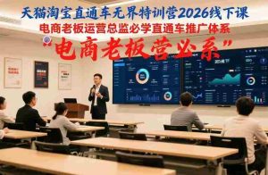 天猫淘宝直通车无界特训营2026线下课，电商老板运营总监必学直通车推广体系-网创资源
