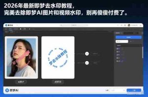 2026年最新即梦去水印教程，完美去除即梦AI图片和视频水印，别再傻傻付费了-网创资源