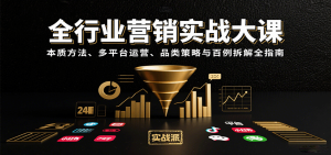 全行业营销实战大课：本质方法、多平台运营、品类策略与百例拆解全指南-网创资源