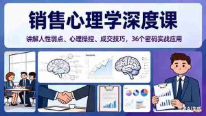 （16456期）销售心理学深度课，讲解人性弱点、心理操控、成交技巧，36个密码实战应用-网创资源