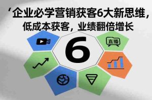 企业必学营销获客6大新思维，低成本获客，业绩翻倍增长-网创资源