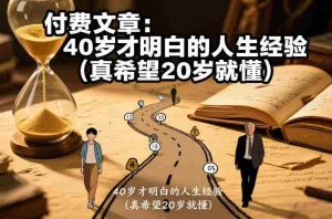 付费文章：40岁才明白的人生经验（真希望20岁就懂）-网创资源