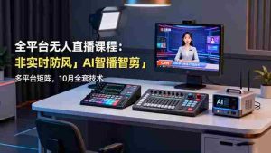 （16414期）全平台无人直播课程：非实时防风＋AI智播智剪＋多平台矩阵，10月全套技术-网创资源