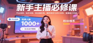 新手主播必修课：平台选择、话术训练、粉丝维系等，解析禁忌与成长法则，突破直播能力-网创资源