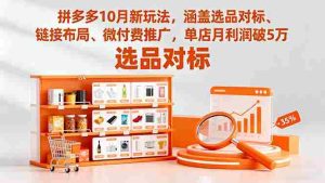 （16364期）拼多多10月新玩法，涵盖选品对标、链接布局、微付费推广，单店月利润破5万-网创资源