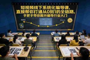 短视频线下系统化编导课，直接帮你打通从0到1的全链路，手把手带你敲开编导行业大门-网创资源