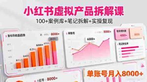（16330期）小红书虚拟产品拆解课：100+案例库+笔记拆解+实操复现，单账号月入8000+-网创资源