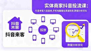 （16313期）实体商家抖音投流课:抖音来客入驻装修,手机电脑端全渠道投放,数据分析优化-网创资源