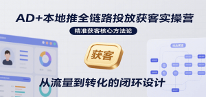 AD+本地推全链路投放获客实操营，快速掌握精准获客技巧，当天投放当天转化高效营销-网创资源