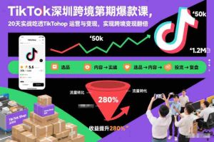 TikTok深圳跨境第2期爆款课，20天实战吃透TikTok Shop运营与变现，实现跨境变现翻倍-网创资源