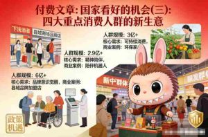 付费文章：国家看好的机会(三)：四大重点消 费人群的新生意-网创资源