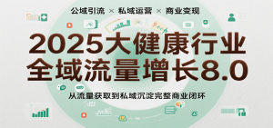 2025大健康行业全域流量增长8.0，从流量获取到私域沉淀完整商业闭环-网创资源